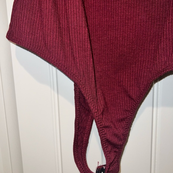 Maroon ribbed bodysuit - Picture 5 of 6